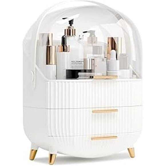 Makeup organizer with lid drawers skincare vanity storage box for countertop - Picture 6 of 6